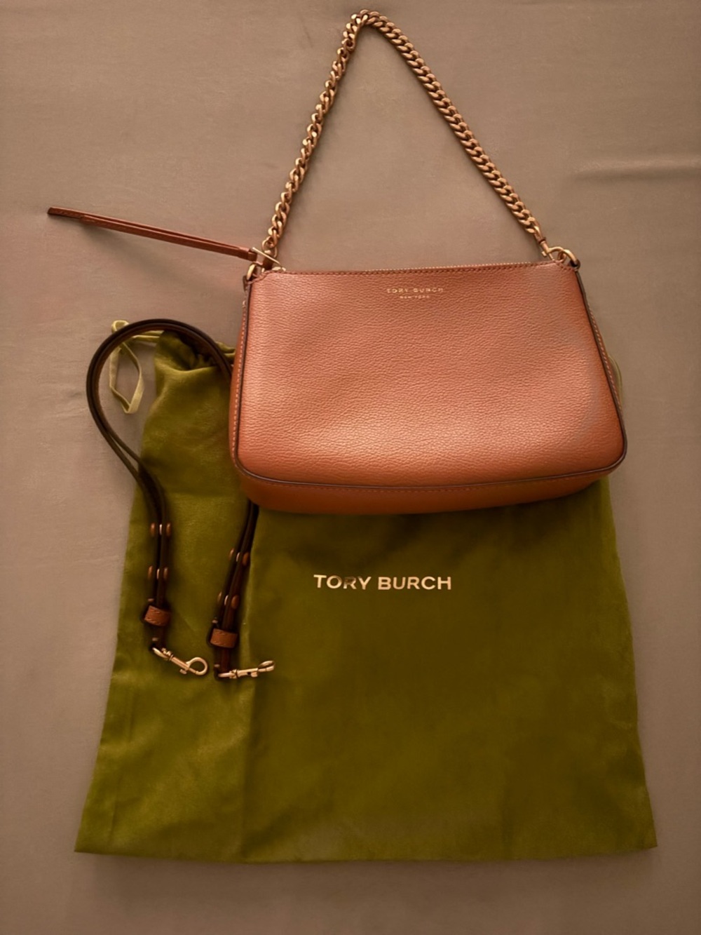 BNWOT Tory Burch Small Perry Bag (Autumn Brown)